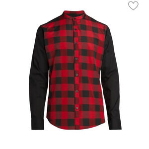 Ron Tomson RNT23 Buffalo Plaid Stretch Cotton Shirt Size Small